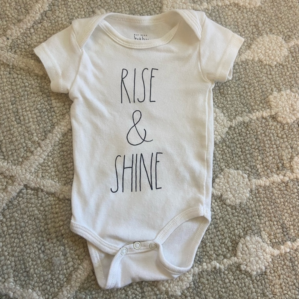 Rae Dunn baby 3-6 month onesie Rise & Shine